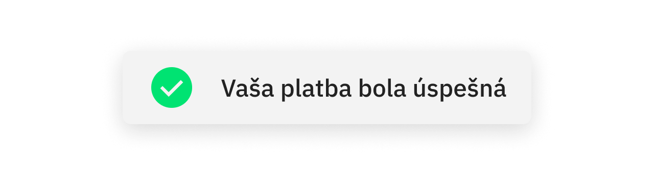 Ukázka úspěšné akce v uživatelském rozhraní