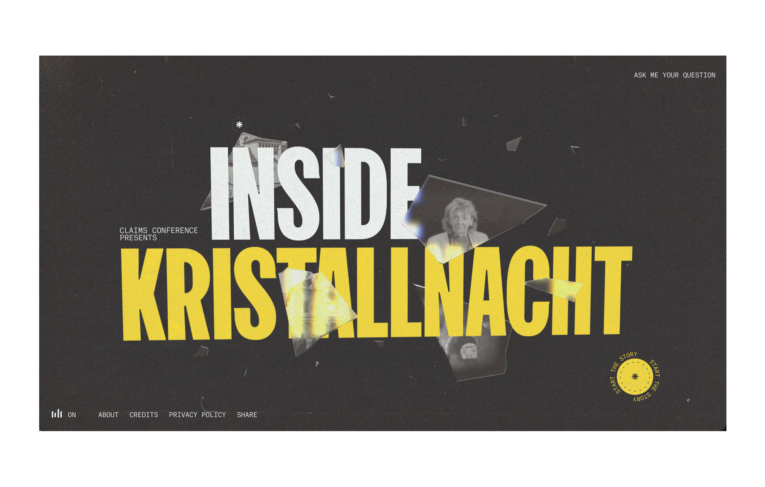 Ukázka imerzní webové zkušenosti Inside Kristallnacht