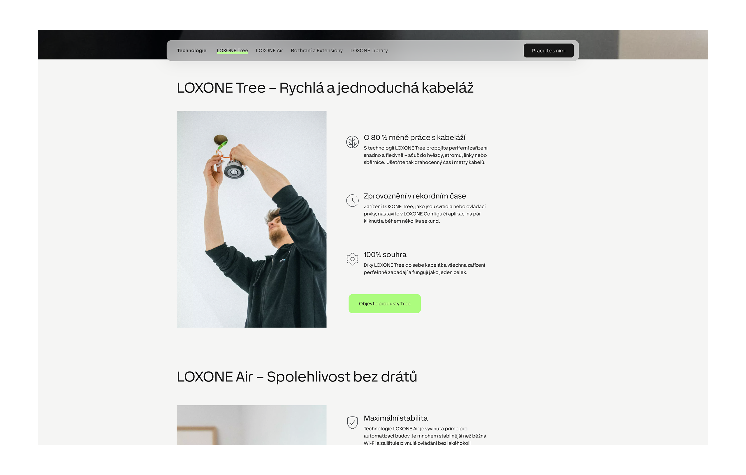 Screenshot webu loxone.com